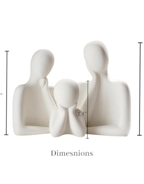 White ceramic Couple Family set of 3